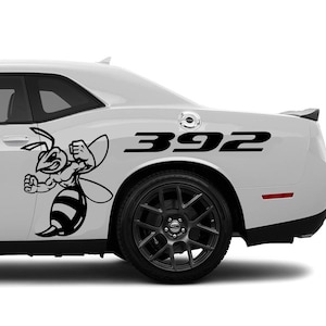 Angry Bee with Custom Text Side Vinyl Graphics Fits Dodge Challenger