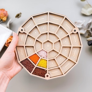 Seed Beads Organizer with 31 Sections, Bead wood holder, Beading organize tray, Travel beadwork craft space organization, Gift for beader