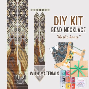 Rustic Horse DIY Gerdan Craft Kit, Create Your Own Beaded Necklace, Handmade Traditional Beadwork Kit, Perfect for Craft Lovers, Gift Ideas