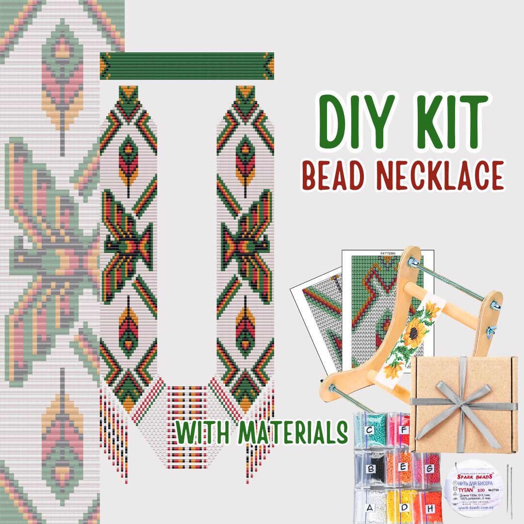 DIY Bead Loom Necklace Kit – American Native Eagle Orchid Pattern ...