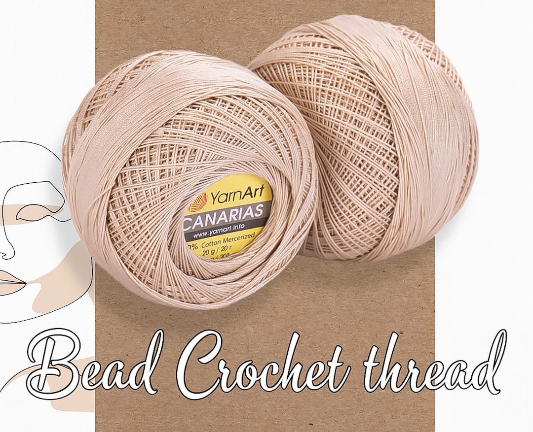 Beige Bead Crochet Thread, Thread for Bead Crochet Technique, Bead