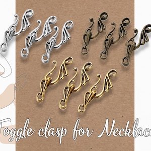 1/5/10sets Antique Bronze Silver Gold Hook Connector Toggle Clasp For Jewelry Making Diy Necklace, DIY clasps jewerly making findings
