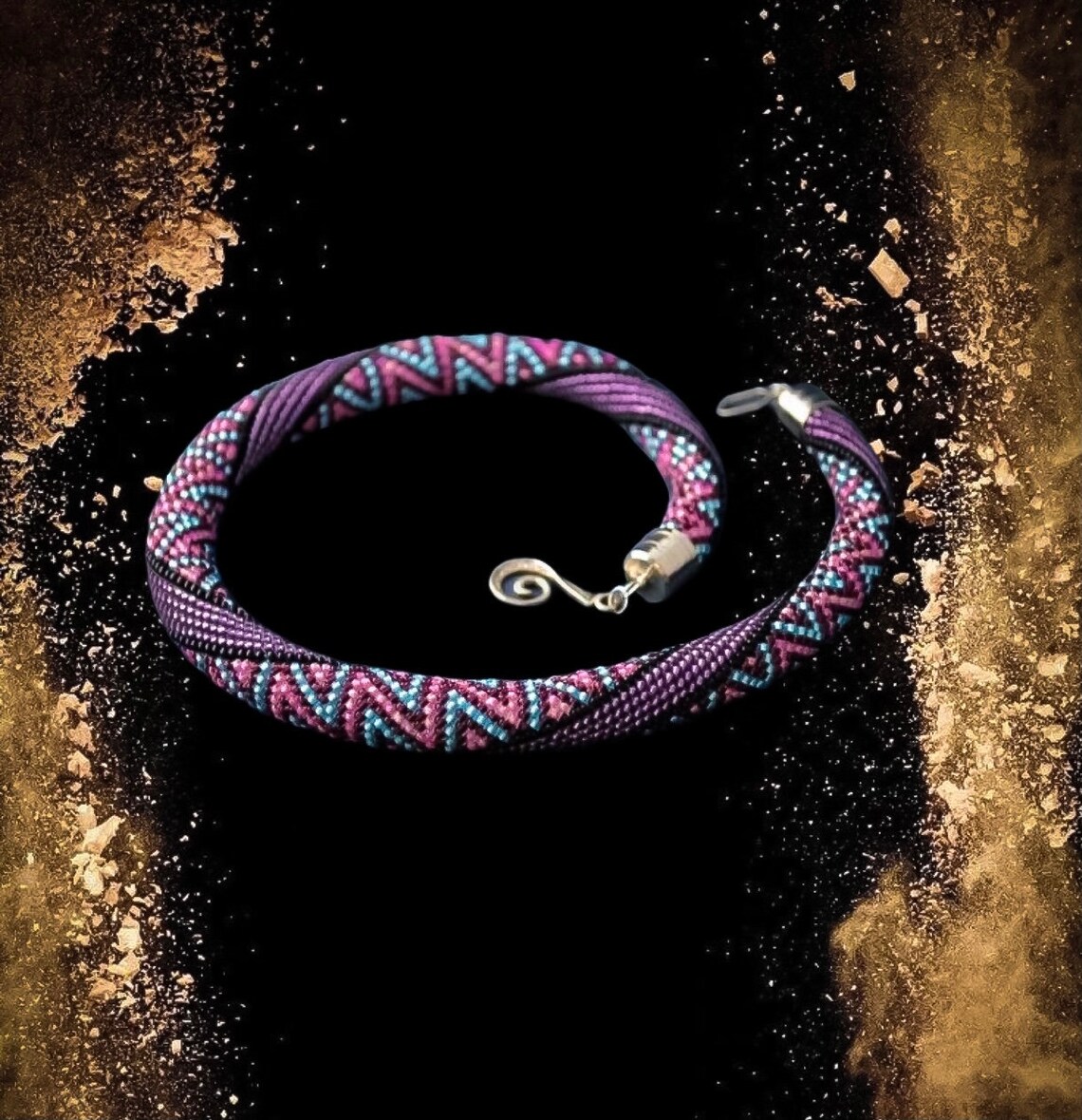 Purple Candy rope KIT to Make Bead Crochet Pink necklace | Etsy