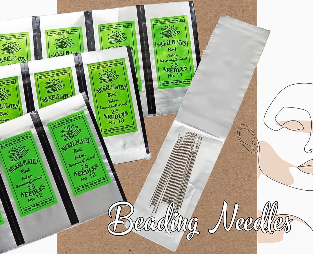 1bag Nickel Plated Beading Needles Regal Size 12, Needles for Seed Bead