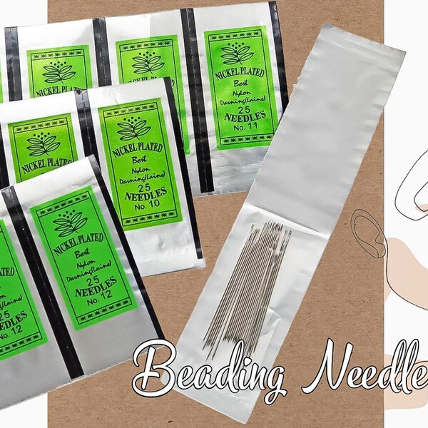 1bag Nickel Plated Beading Needles Regal Size 12, Needles for seed bead crafting, Jewelry Making Tools, Craft Supply, Sewing Bead Needles