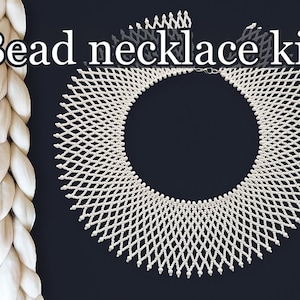 DIY Kit to make Beaded collar Seed bead lace necklace - Gorgeous Victorian necklace pattern - craft supply kit - RBG jewelry making tutorial