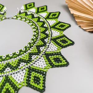 PDF tutorial to Create Beaded Collar Seed Bead Lace Necklace pattern for Elegant Handcrafted Jewelry Crafting Project to make Beaded collar image 7
