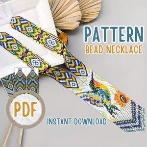 PDF Beadweaving hummingbird necklace pattern, Seed bead bird colibri loom easy Needlework Tutorial, do it yourself animal colibri pattern