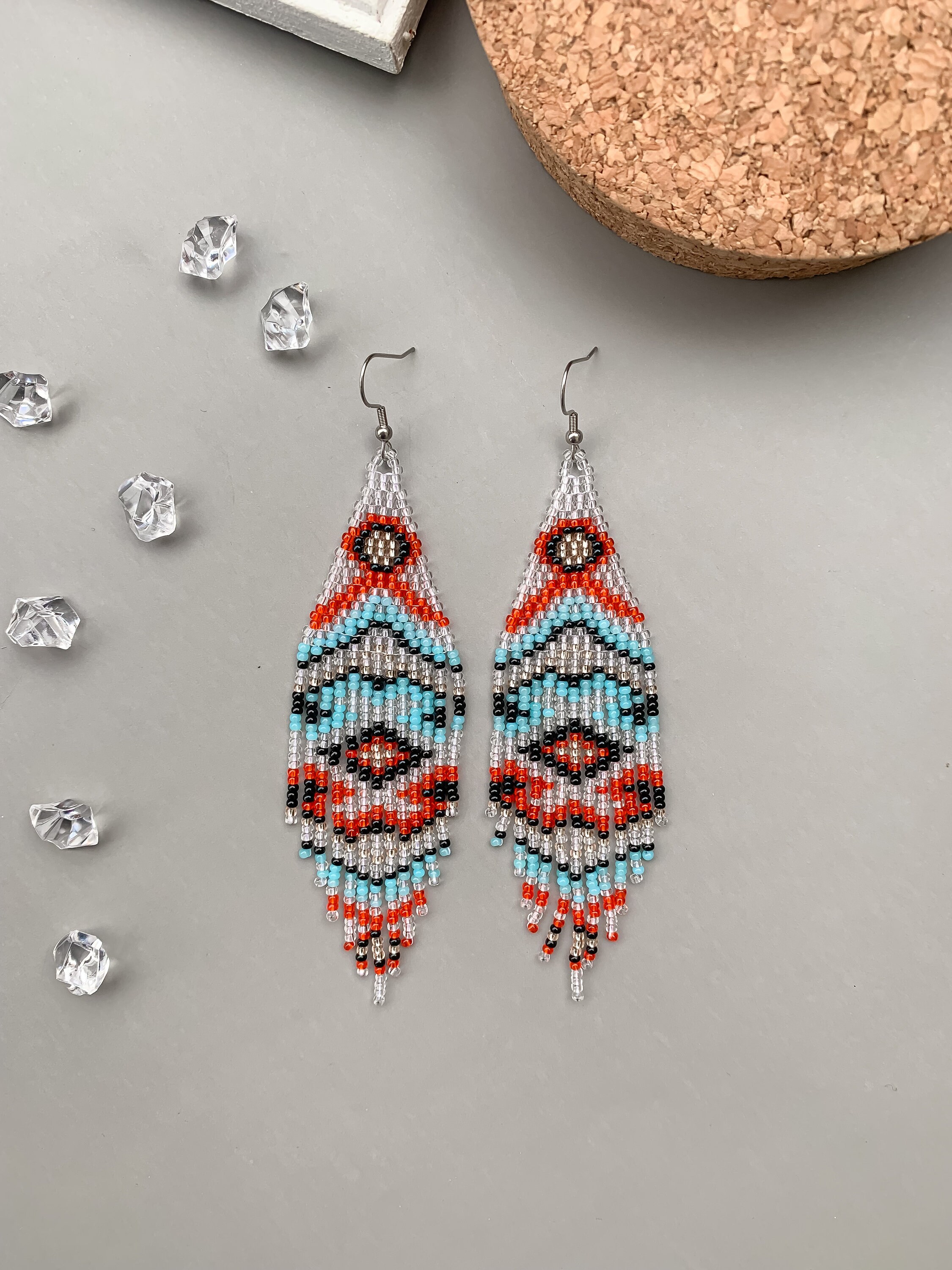 Native seed bead earrings deals