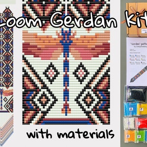 May include: A loom beading kit for making a colorful beaded necklace with a geometric pattern. The kit includes beads in various colors, a pattern, and instructions. The finished necklace is shown in the image.