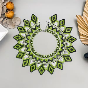 PDF tutorial to Create Beaded Collar Seed Bead Lace Necklace pattern for Elegant Handcrafted Jewelry Crafting Project to make Beaded collar image 8