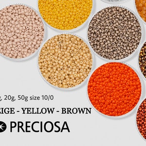1g-50g Beige Giallo Marrone tavolozza Perline Preciosa misura 10/0 Rocailles ceche Perline da ricamo rotonde di alta qualità Perline artigianali Confezione regalo