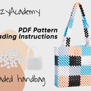 PDF Shoulder beaded bag, simple digital beading pattern, digital download, full detailed instructions, Beaded handbag pattern, Crafter Gift