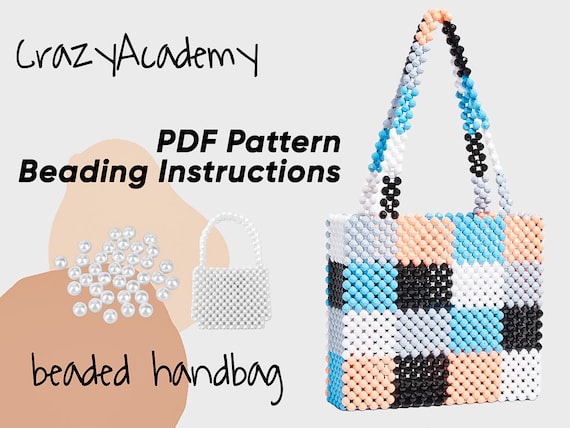 PDF Shoulder beaded bag, simple digital beading pattern, digital download, full detailed instructions, Beaded handbag pattern, Crafter Gift