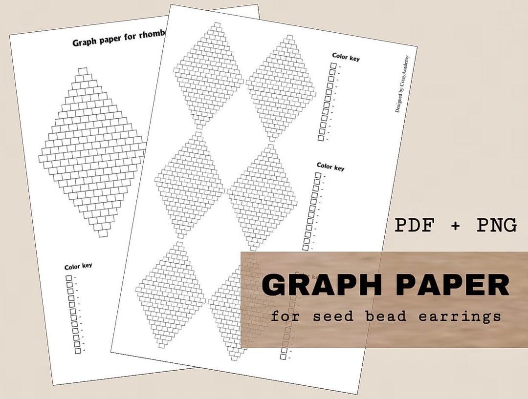 Bead Brick Stitch Rhombus Template, Beading Earrings Graph, Blank ...
