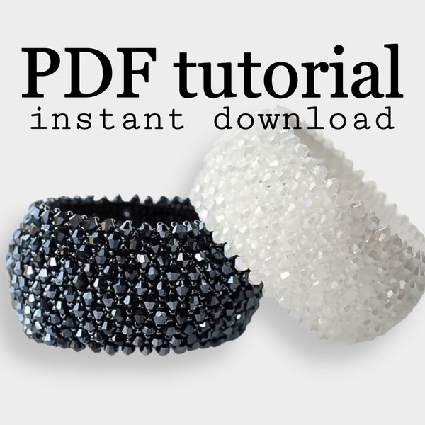 PDF-tutorial to Make crystal Beaded bracelet "Caprice" - Bracelet making tutorial - Beading Instructions - Adult Craft - Beadweaving Pattern