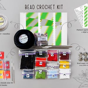 DIY KIT Bead Candy Pink White Crochet Necklace Rope, Bead Pastel ...