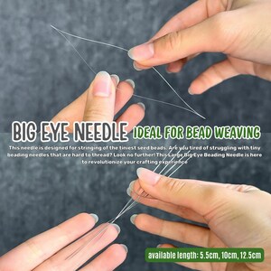 ➤Big Eye Needle - the large eye is easy to thread and accommodates many sizes of cord.
Quantity: 1 pc
Length 125mm, 100mm, 55mm
Material: plated metal