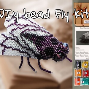 DIY Animal Bug Brooch Beading Kit, Needle bead Kit, DIY bead Fly Kit, Craft Kit, Handmade Kit, Beading Supplies, Handmade Gift for her
