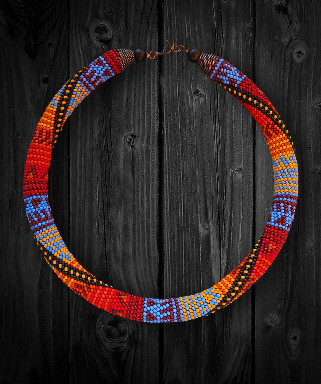 DIY KIT African native patchwork Necklace bead colorful | Etsy