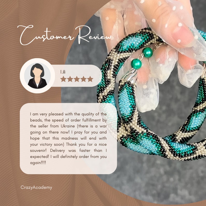 KIT pour fabriquer un collier et un bracelet de serpent bleu azur au Crochet de perles Fabrication de bijoux Artisanat adulte Bijoux de corde bricolage image 9