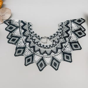 PDF tutorial to Create Beaded Collar Seed Bead Lace Necklace pattern for Elegant Handcrafted Jewelry Crafting Project to make Beaded collar image 14