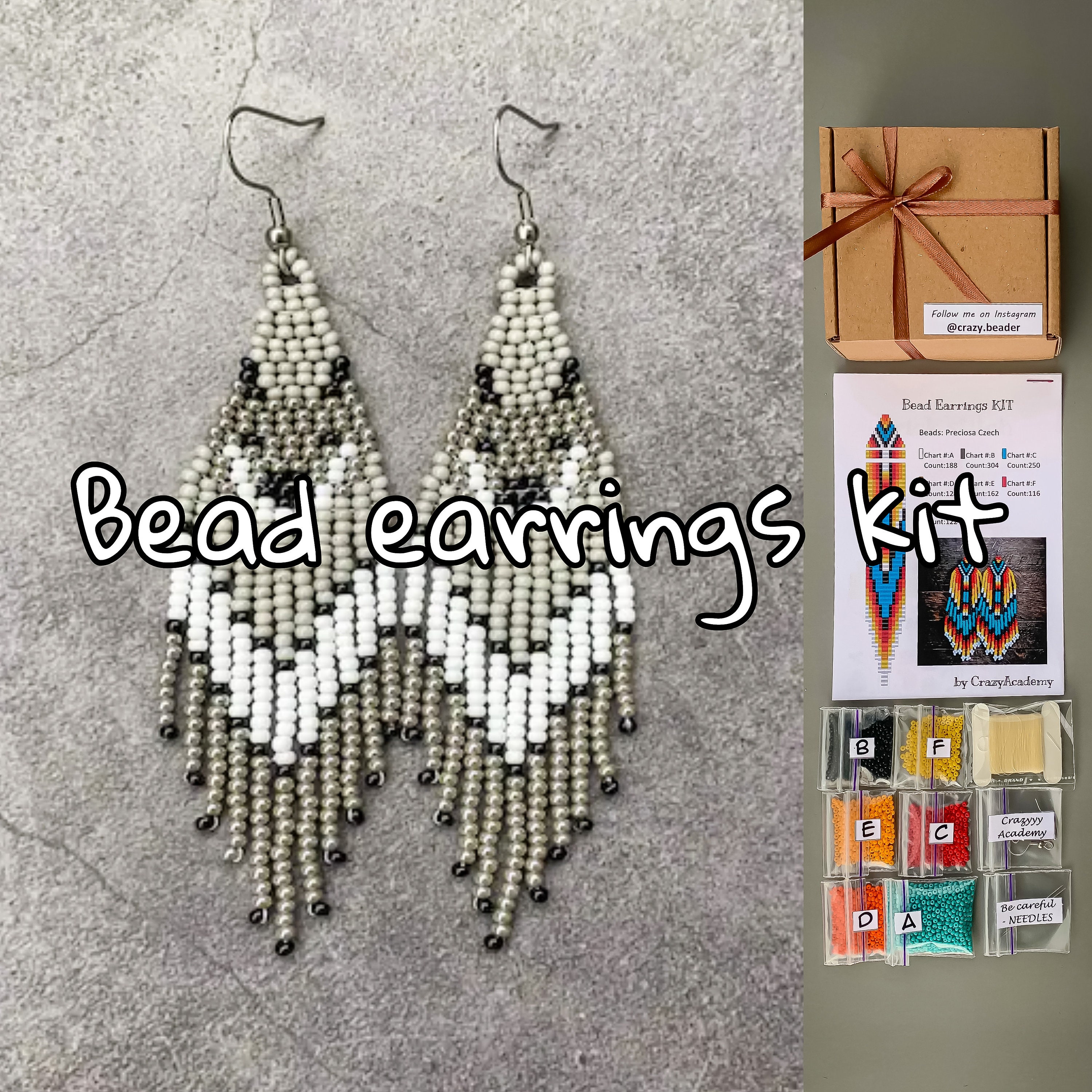Fidget Bead Earring Bead Weaving Kit - Beads Gone Wild