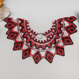 PDF tutorial to Create Beaded Collar Seed Bead Lace Necklace pattern for Elegant Handcrafted Jewelry Crafting Project to make Beaded collar image 11