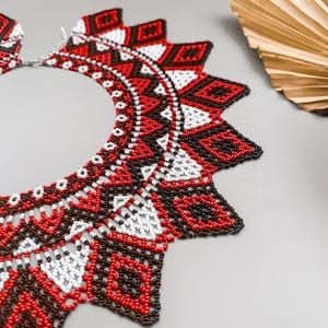 PDF tutorial to Create Beaded Collar Seed Bead Lace Necklace pattern for Elegant Handcrafted Jewelry Crafting Project to make Beaded collar image 10