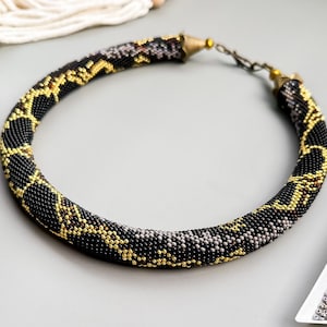 PDF Pattern to Make Python Bead Crochet Rope, Black Snake Crochet ...