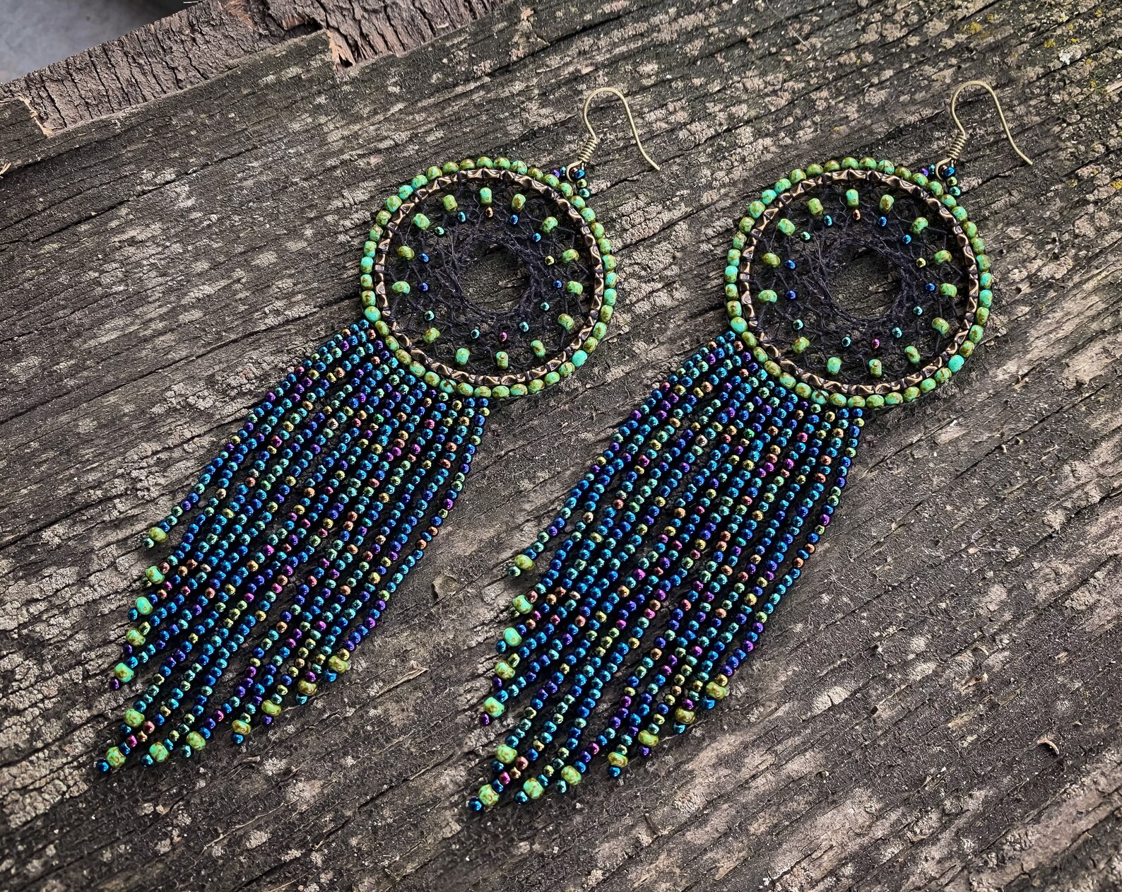 DIY Kit to Make Boho Beaded Fringe Hoop Earrings Long Dream - Etsy