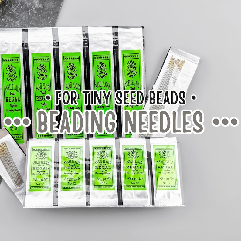Nickel Plated Beading Needles Regal Size 12 - Perfect for seed bead crafting and jewelry making. High-quality needles for precise and delicate work. Essential tools for any beader or crafter's toolkit.