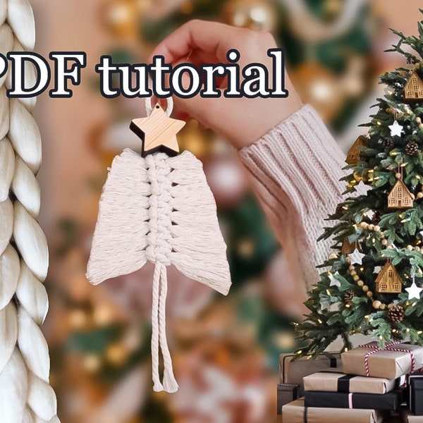 PDF easy Christmas macrame tutorial, Macrame Xmas Tree, Holiday Christmas Decor, Nursery Wall Decor, Nursery Decor, Country Christmas Gift