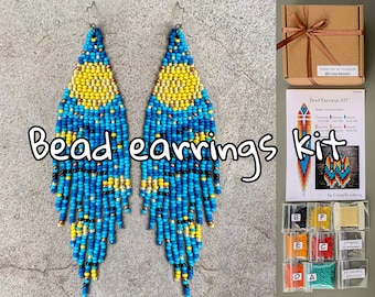 YELLOW THISTLE Beaded Fringe Earring Kit, Seed Bead Earring Kit