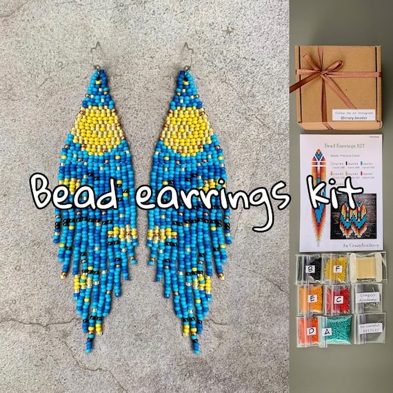 DIY Kit Van Gogh Starry Night Beaded Fringe Earrings Art Lover Long Boho  Beading Earrings Starlight Night Pattern Earrings Making Kit 