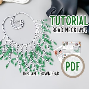 Samouczek PDF dla dorosłych Naszyjnik z drzewa brzozowego, wzór biżuterii Nature Forest Wanderlust, samouczek dotyczący ręcznie robionego kołnierza, projekt hobbystycznego chokera boho