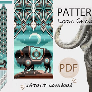 PDF Mönster för att göra halsband med buffelpärlor, mönster för smycken med vilda djur, gör-det-själv-mönster, handledning för pärlvävning, boho tyskt pärlmönster