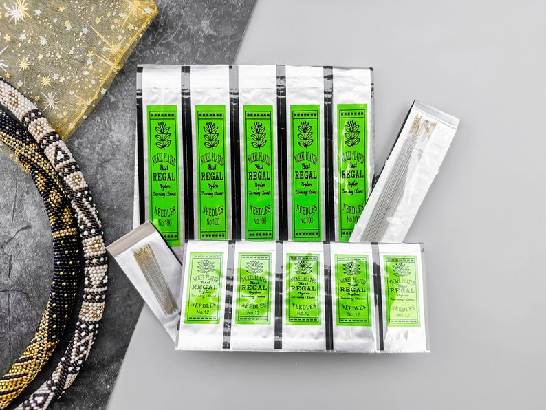 Nickel Plated Beading Needles Regal - Essential for seed bead projects and jewelry making. High-quality needles that offer precision and durability. Perfect for all your crafting needs.
