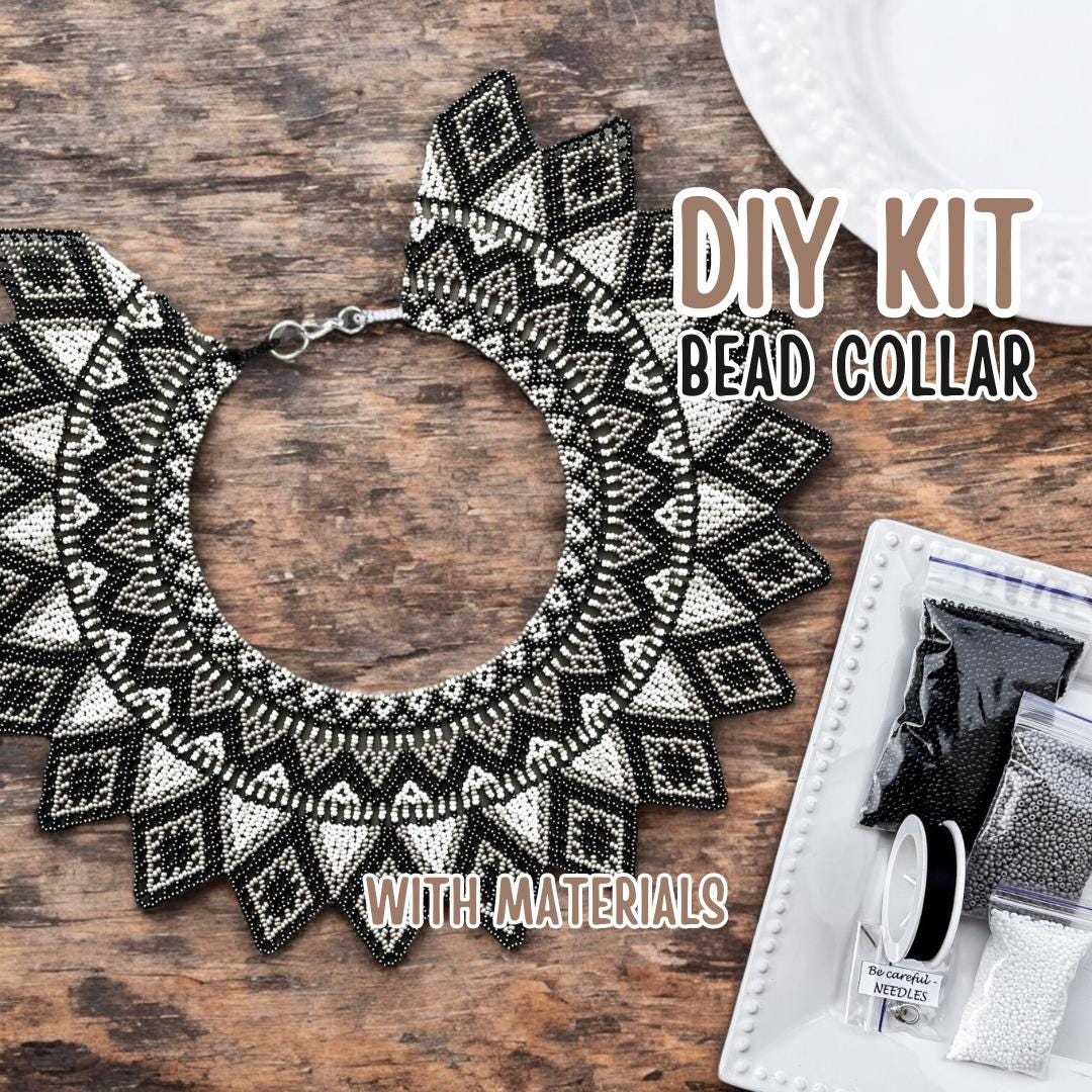 DIY Kit: Create Your Own Beaded Collar Seed Bead Lace Necklace for ...