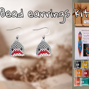 Kit fai da te piccolo kit per principianti con ago per perline di squalo, kit per animali con perline per adulti e bambini, scatola fai da te, regali per adolescenti, semplice modello di perline di squalo