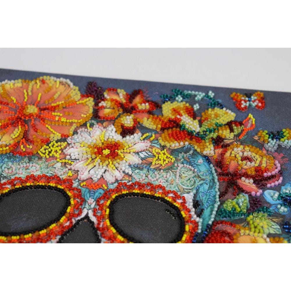 Kit De Bordado Con Cuentas DIY - Anémona Púrpura, 30x40 Cm, Incluye Perlas, Tela Preimpresa Y Agujas, Para Adultos