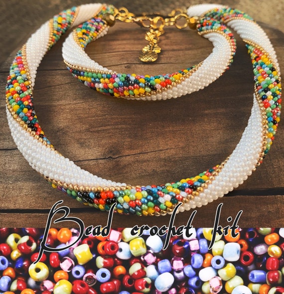 Crochet jewelry with beads clearance