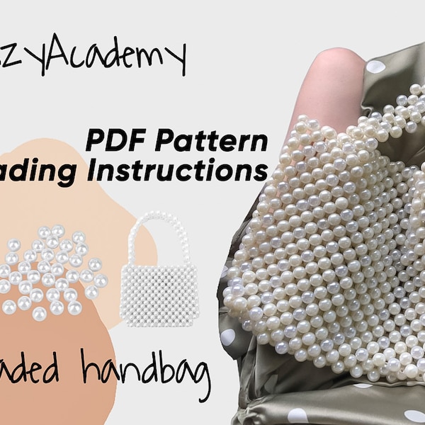 PDF-Perlenmuster für weiße Taschen, Handtaschenmuster, PDF-Datei, einfaches Muster, einfaches Taschenmuster, Perlen-Tutorial, DIY-Perlentaschen-Tutorial für Sie