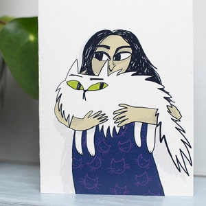 Cat Lady Greetings Card