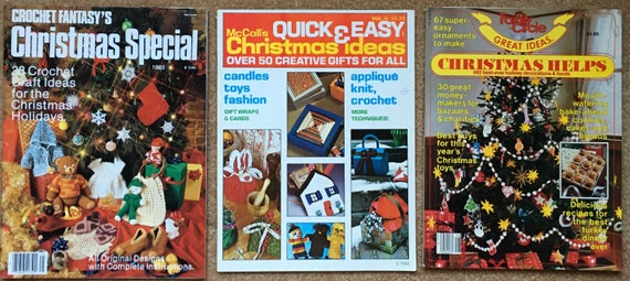 Download 3 Christmas Craft Magazines Crochet Fantasy S Christmas Etsy PSD Mockup Templates