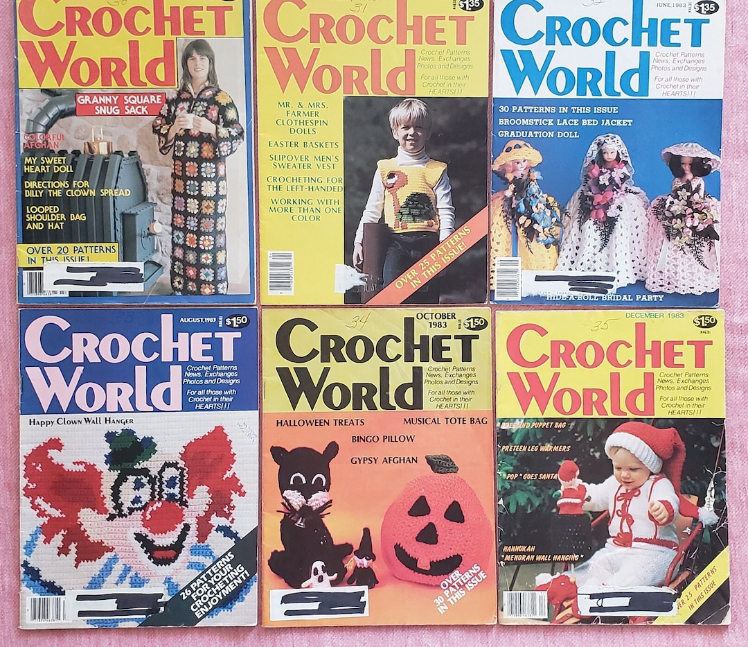 1983 Crochet World Magazines Complete Year Vintage Etsy