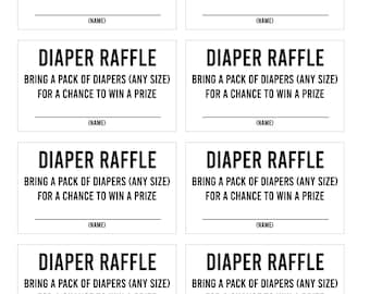 INSTANT DOWNLOAD Printable Baby Shower Diaper Raffle Tickets - Etsy