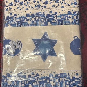 72 x 140 inch Jewish tablecloth for 10-12 people