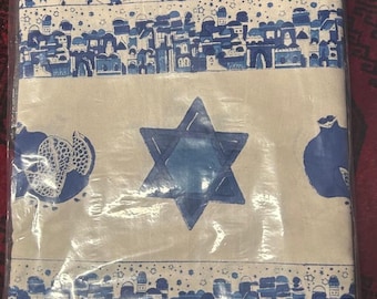 72 x 140 inch Jewish tablecloth for 10-12 people