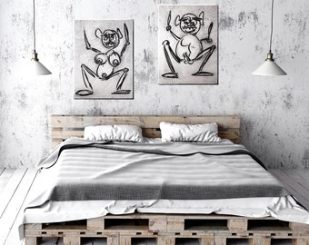Nackte Frau im Bett Wandbild in verschiedenen Größen